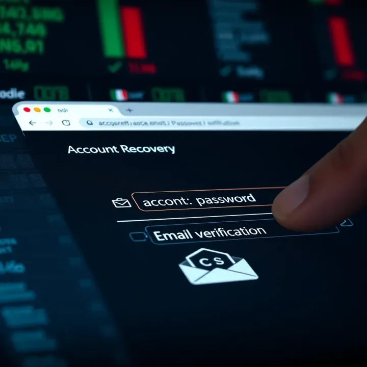 Account Recovery Options on Quotex Broker Quotex Broker account recovery screen with options for password reset and email verification