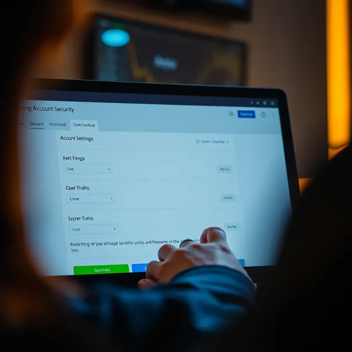 Enhancing Account Security on Quotex User navigating account settings to enhance security measures on a trading website