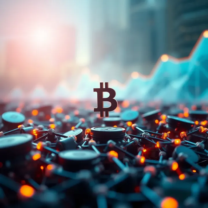 Illustration of blockchain technology innovations driving cryptocurrency market growth