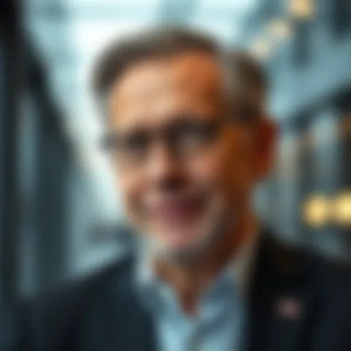 Portrait of Aaron Krause with a business background
