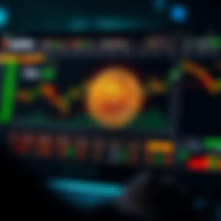 Digital interface showing Bitcoin Loophole trading platform dashboard with cryptocurrency charts and statistics
