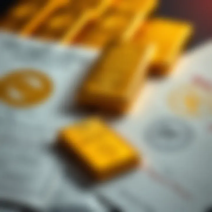 Certification documents and origin stamps for authenticating gold bars