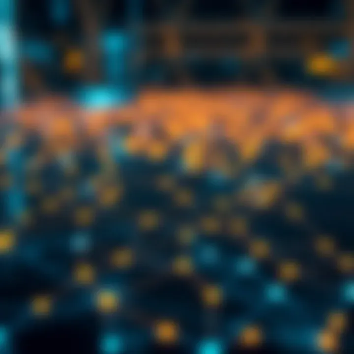 Chainlink Decentralized Oracle Network Overview Visualization of blockchain network connections representing Chainlink's decentralized oracle system