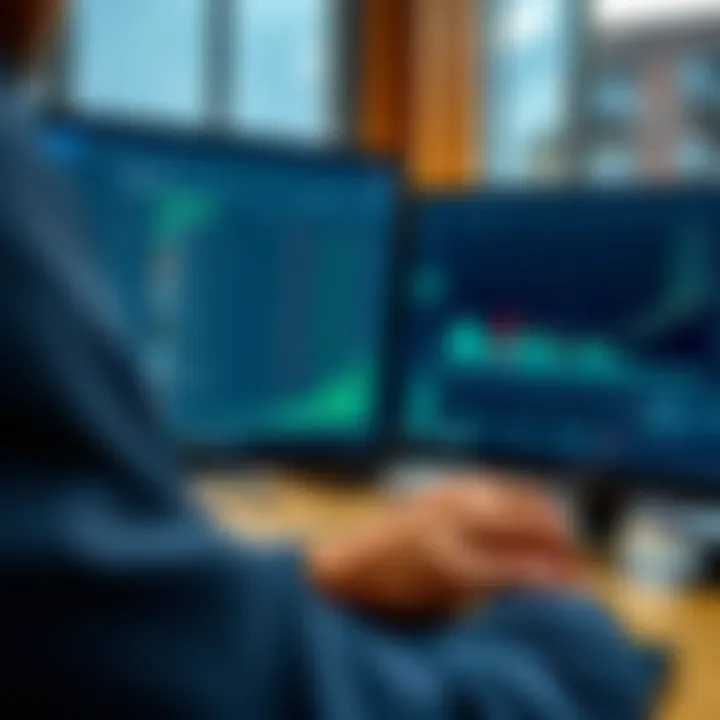 User navigating the Quotex application features on a desktop computer