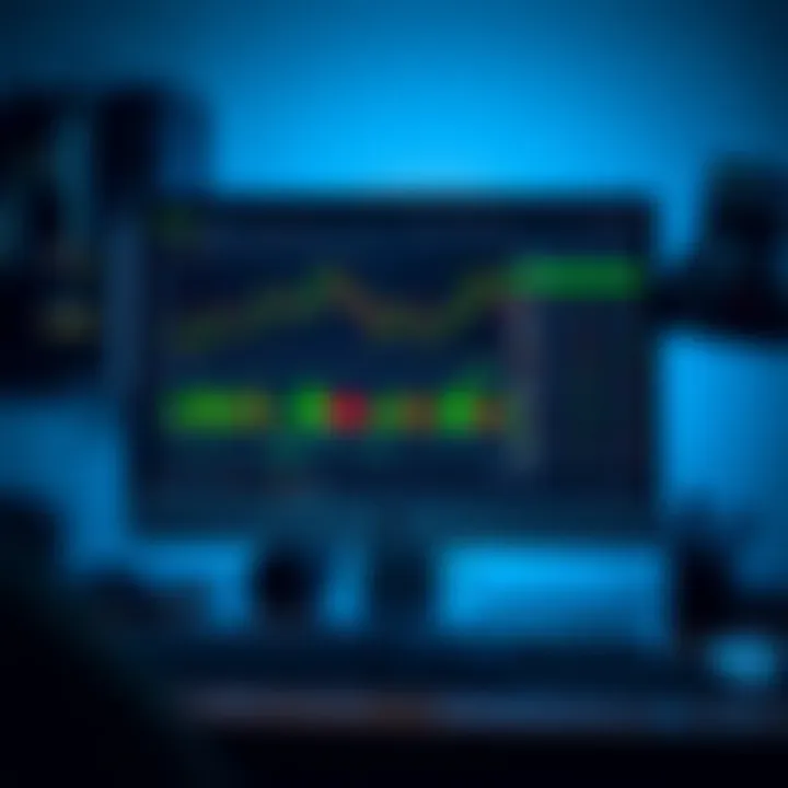 Computer screen displaying Quotex trading platform interface with charts and trading options