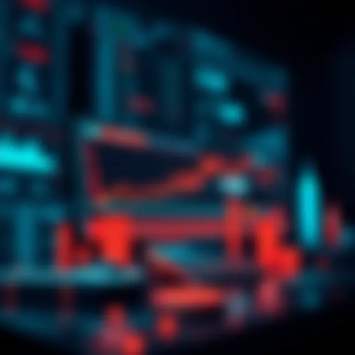 Illustration showing an overview of binary options trading platforms with graphical elements symbolizing market trends and digital interfaces