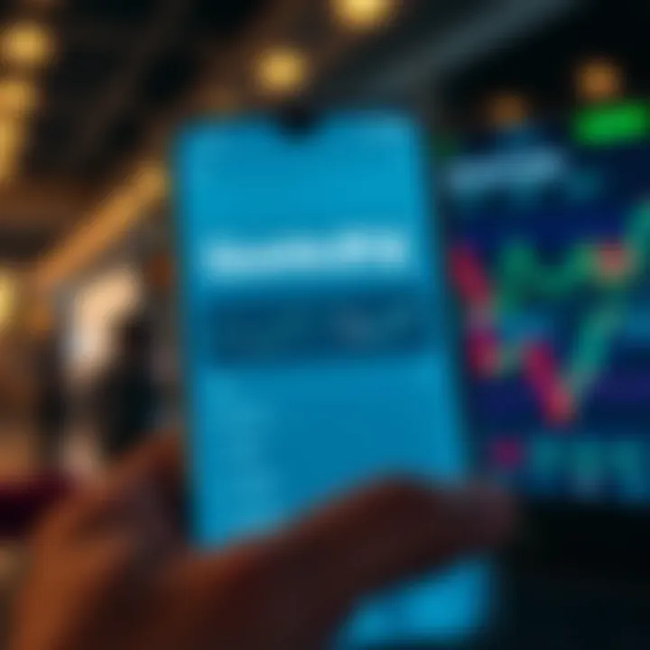 User interface of Quotex app displaying trading options and charts