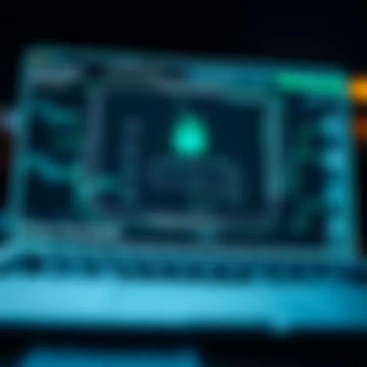 Secure online login interface with digital security icons and encrypted connection