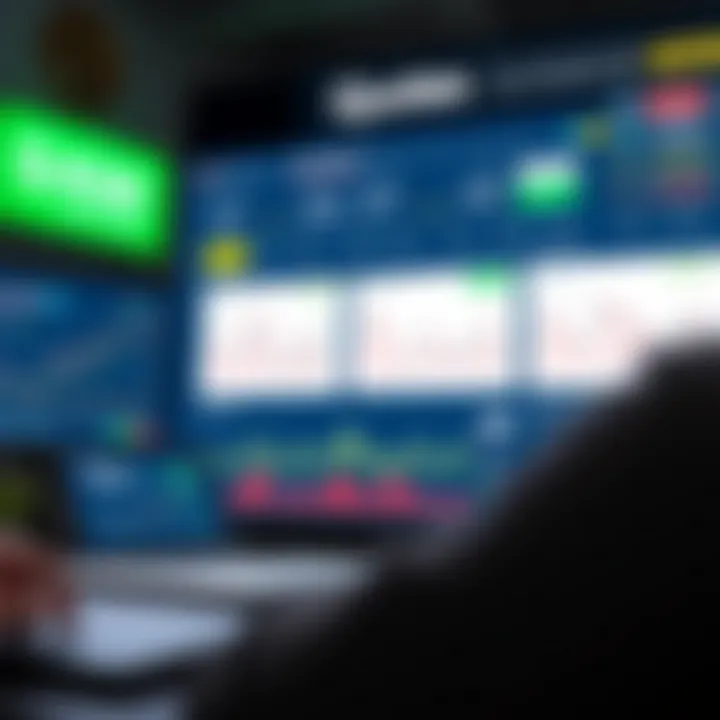 Dashboard view displaying digital trading options and real-time market data on a secure platform