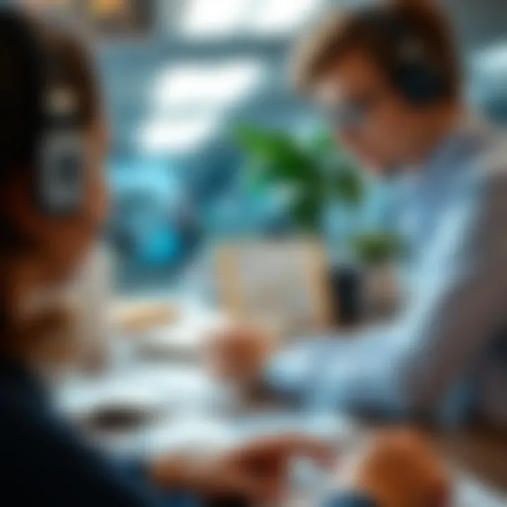 Customer support representative assisting investor with financial inquiries