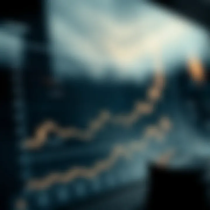 Graph showing potential growth and risks associated with cryptocurrency investments