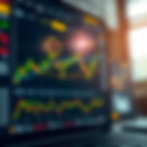 Cryptocurrency trading platform interface showing market charts and trading options