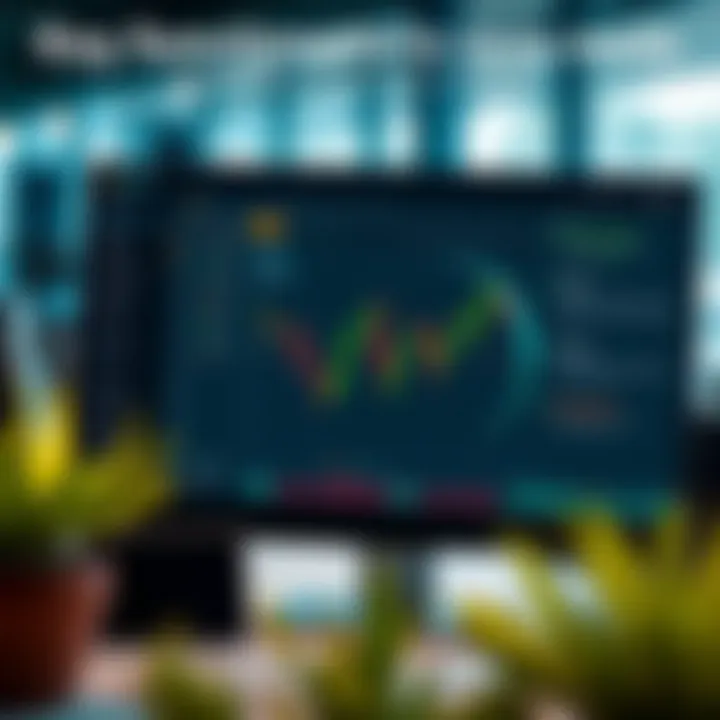 Graphical representation of trading tools and features available in Quotex demo mode