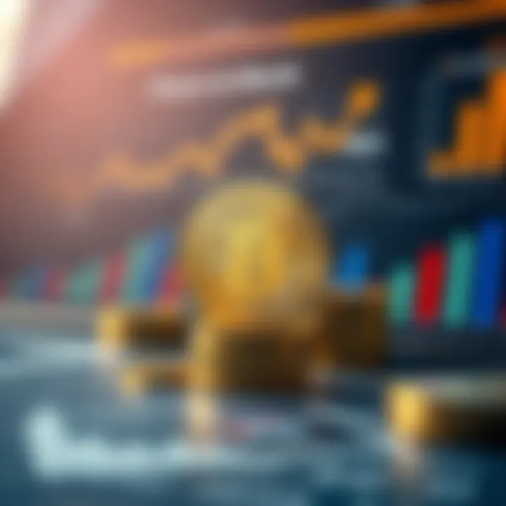 Conceptual illustration of factors influencing Bitcoin value with charts and icons