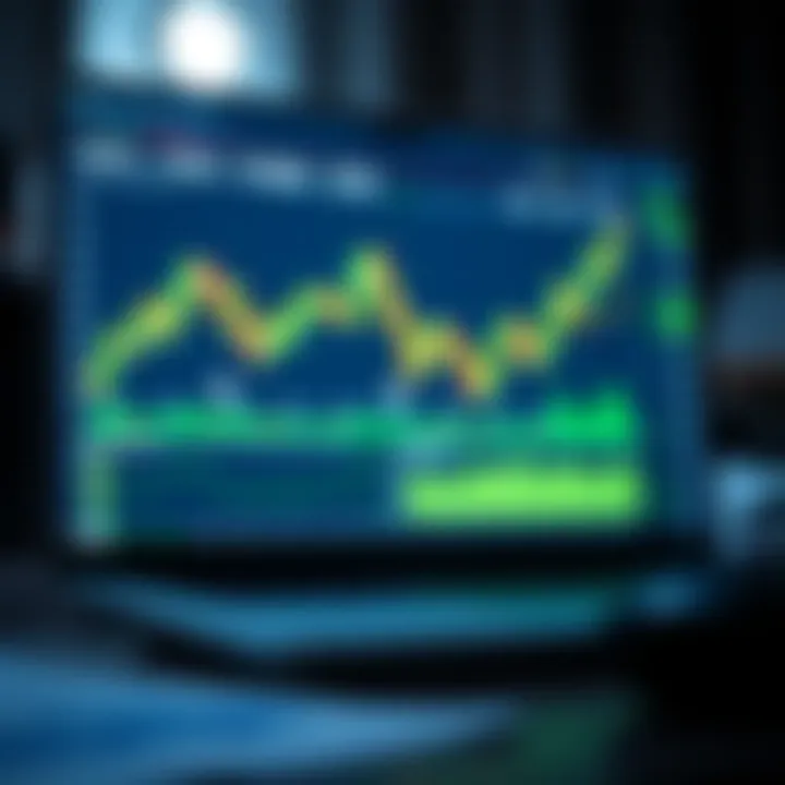 Financial Charts and Petrobras Stock Market Data Illustration of financial charts and a laptop displaying Petrobras stock market data