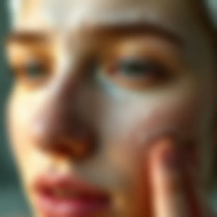 Healthy Radiant Skin After Deep Facial Cleansing Close-up of clear, glowing skin with a subtle dewy finish