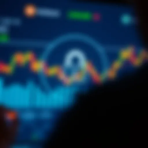 Secure online banking interface with lock icon and financial charts