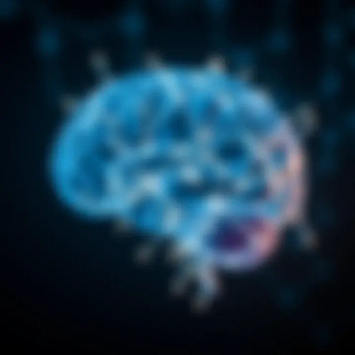 Brain with interconnected nodes representing neurolinguistic programming concepts applied to investment decisions