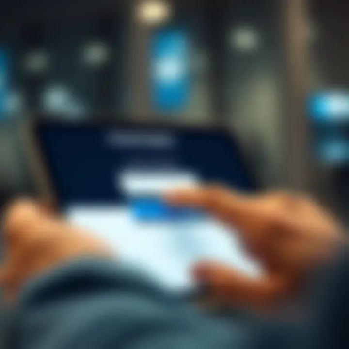 User entering credentials on the Pocket Option login screen on a digital device