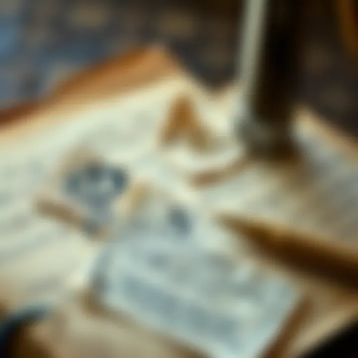 Historical depiction of old manuscripts showing the origin of the term post scriptum