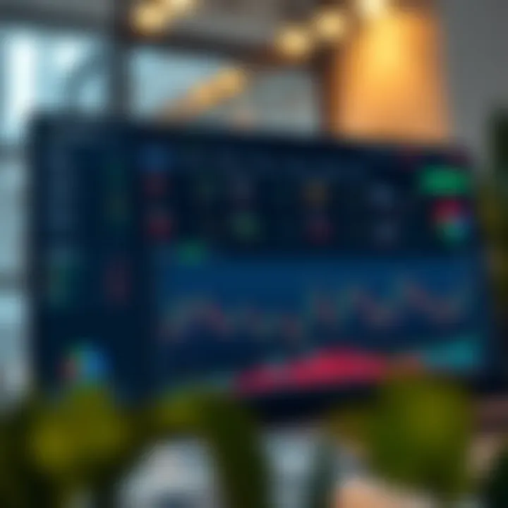 Interface screenshot showcasing Quaotex trading platform with various financial instruments and analytics charts