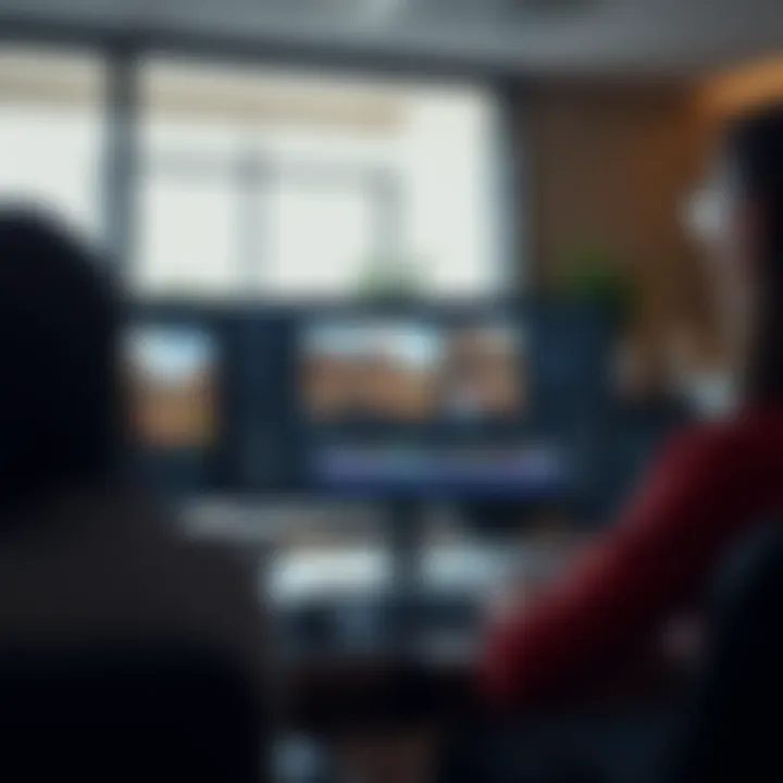 Illustration of video content being edited and rendered remotely in the cloud