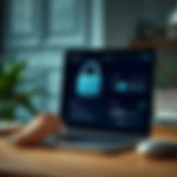 Illustration of account protection features and support options for Quotex users