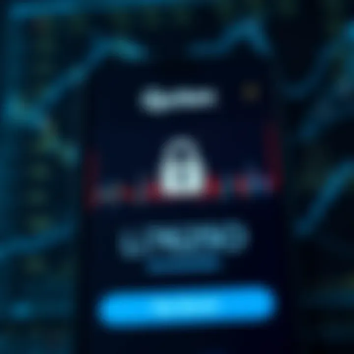 Secure login screen of Quotex app highlighting authentication and data protection