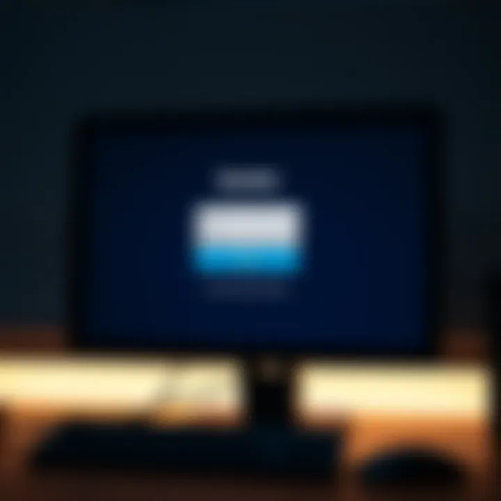 Computer screen displaying Quotex login page with secure access fields