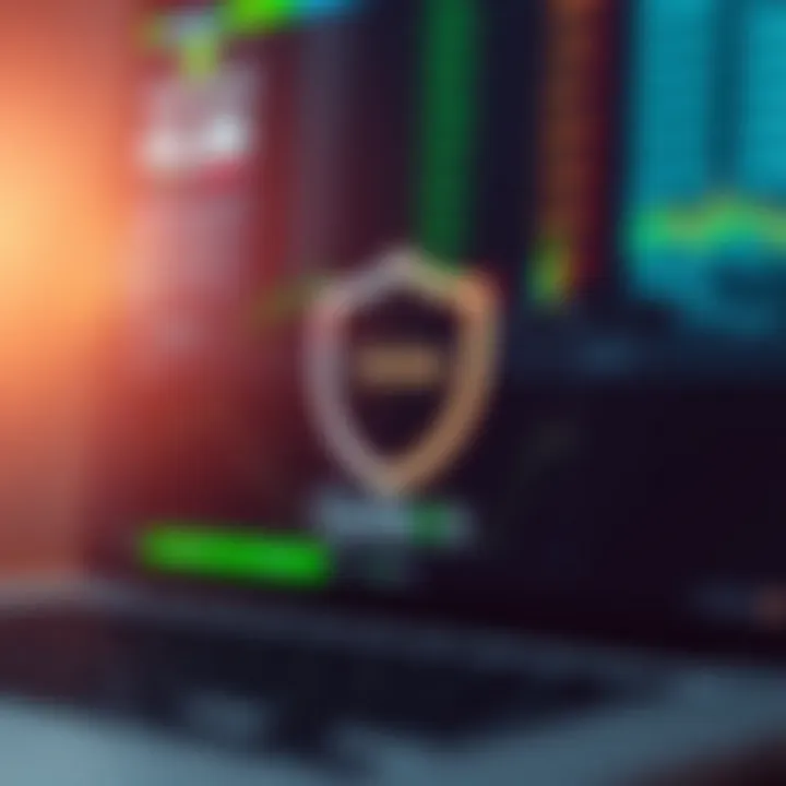 Security shield icon representing safe and secure login on online trading platform