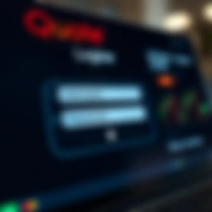 Secure login interface showing username and password fields on a digital trading platform