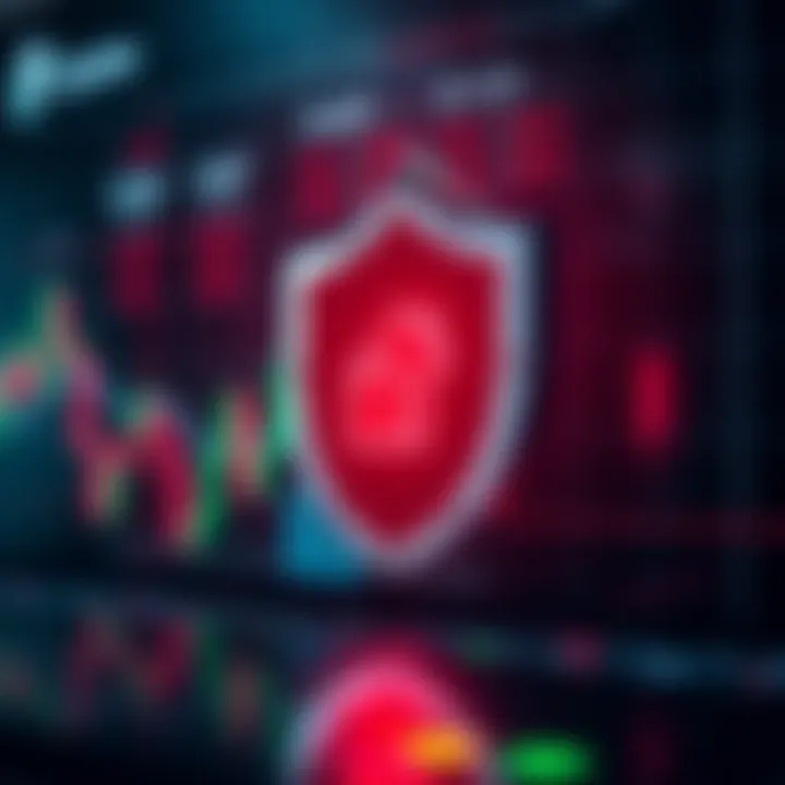 Graph and security shield symbolizing safe binary options trading on Quotex Sign