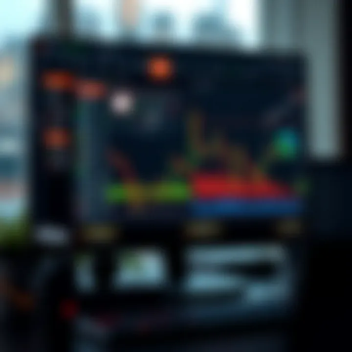 User interface showcasing Quotex trading platform with various analytical tools and charts