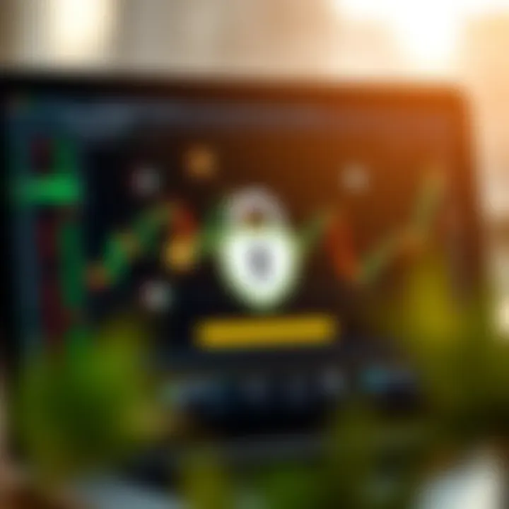 Illustration of secure and efficient online trading with browser security icons and financial graphs
