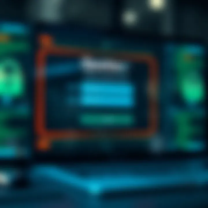 Secure login screen on a digital platform with password entry fields and security icons