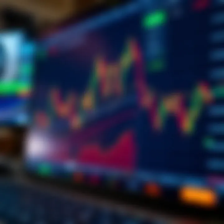 Trading Application Interface Displaying Market Data Interface of a trading application showing real-time stock charts and investment options