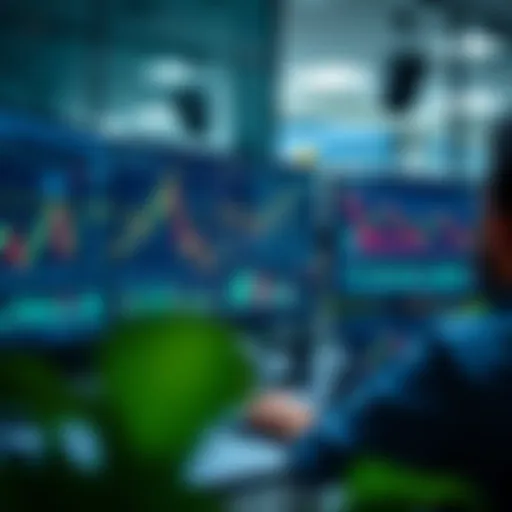 Detailed financial market charts and data analysis on multiple screens