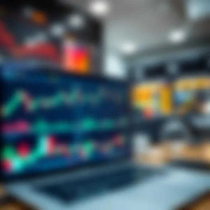 Digital interface displaying financial charts and trading indicators