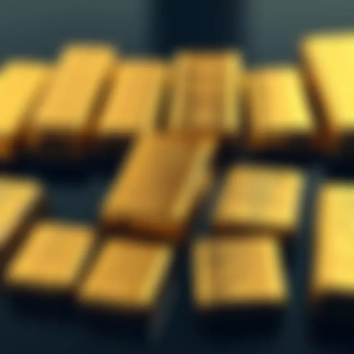 Different gold bars illustrating various weight measures and standards