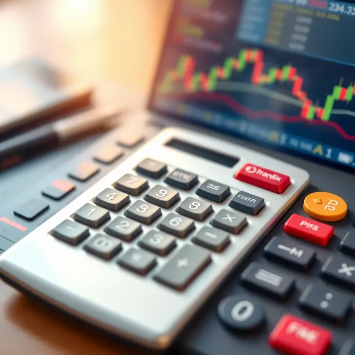 Using a Pip Calculator for Effective Risk Management in Forex Calculator with Forex charts and risk management icons