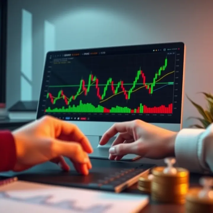 Visual representation of risk management strategies in CFD trading with graphs and secure investment icons