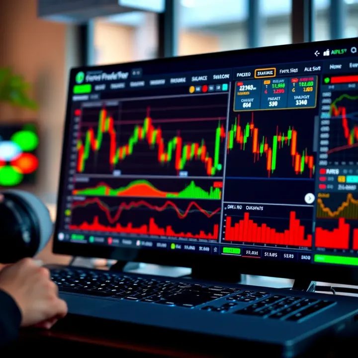 Secure online forex trading platform dashboard showing market charts and analysis tools