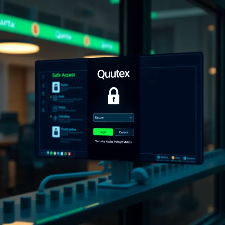 Secure login screen for Quotex brokerage platform