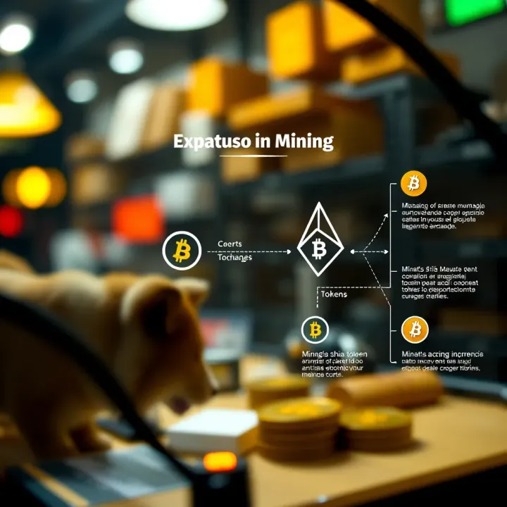 Diagram contrasting mining cryptocurrencies with acquiring tokens through exchanges