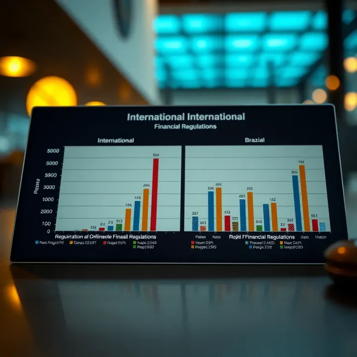 Comparison chart illustrating differences between international and Brazilian financial regulations