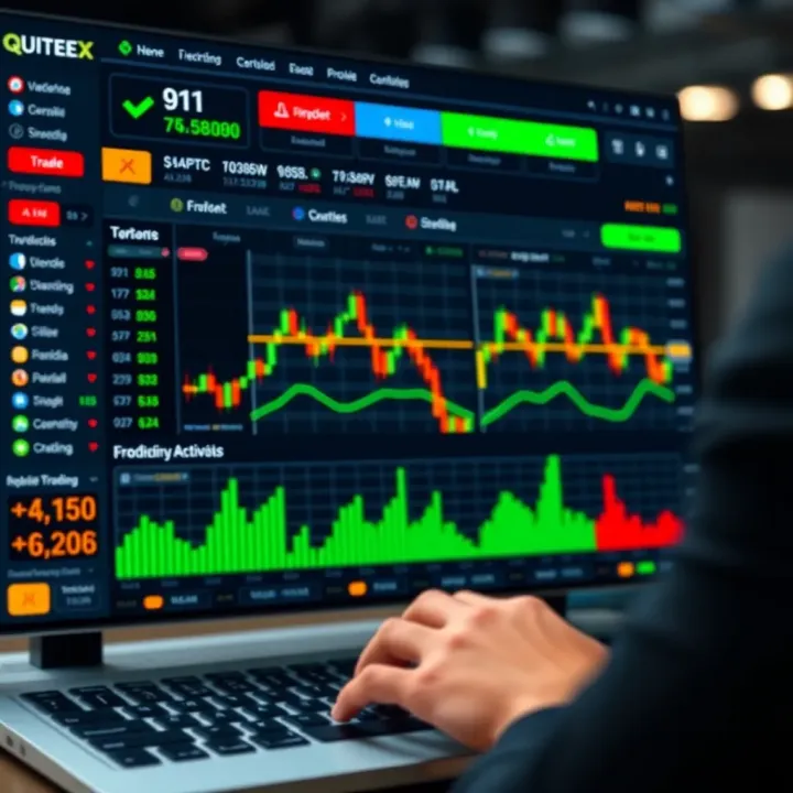 User-friendly digital trading platform interface showing various financial charts and trading options