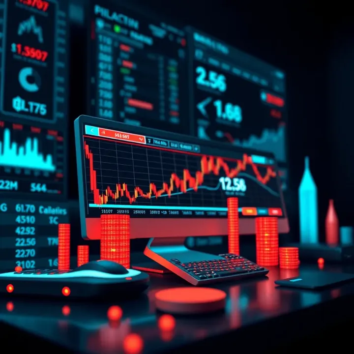 Illustration showing an overview of binary options trading platforms with graphical elements symbolizing market trends and digital interfaces