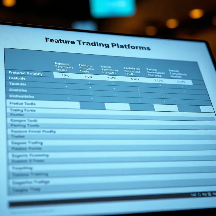 Comparison chart of features and tools available in different Forex trading platforms