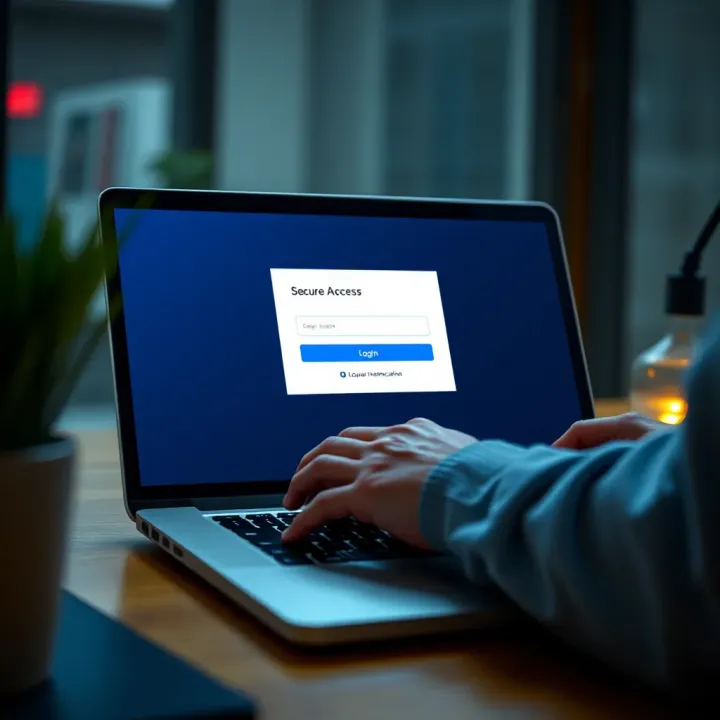 User securely logging into Quotex platform on a laptop with two-factor authentication prompt visible