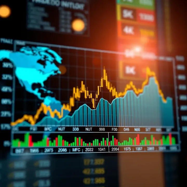 Graph showing global and Brazilian market indexes performance comparison
